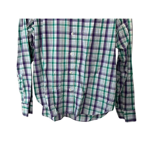 Bonobos Purple & Green Plaid Long Sleeve Button Up Shirt Men's Large Cotton - Picture 3 of 6